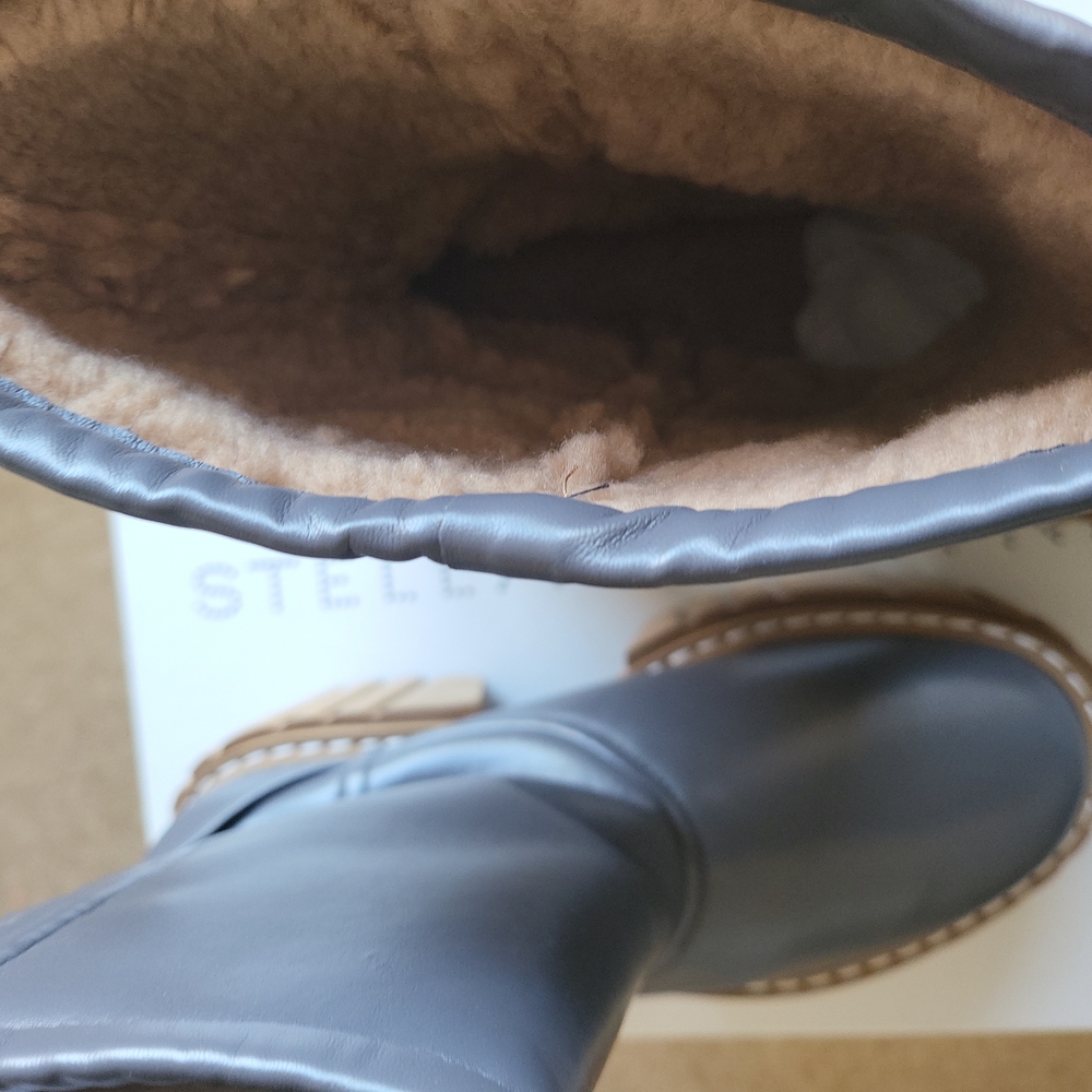 Stella McCartneyEmilie Matte Vegetarian Leather Boot..Color: LEAD.Sz: 10 nib - Picture 3 of 8